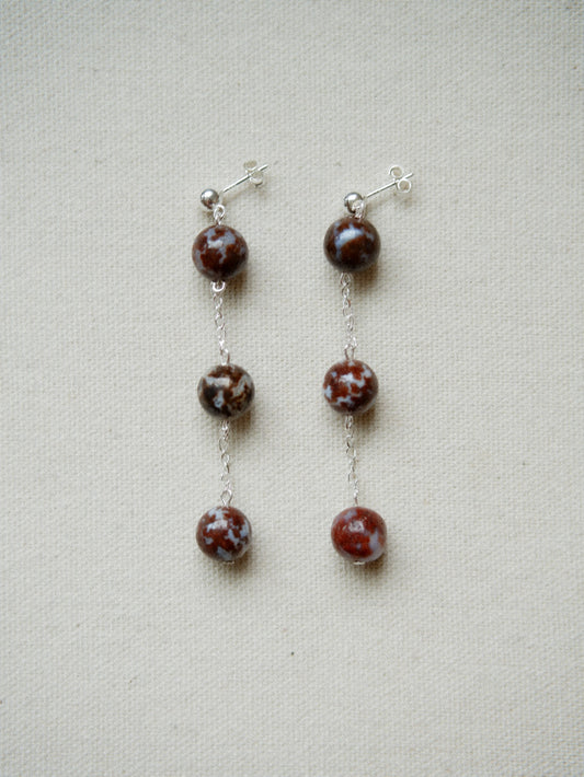 Chalcedony Chain Earrings