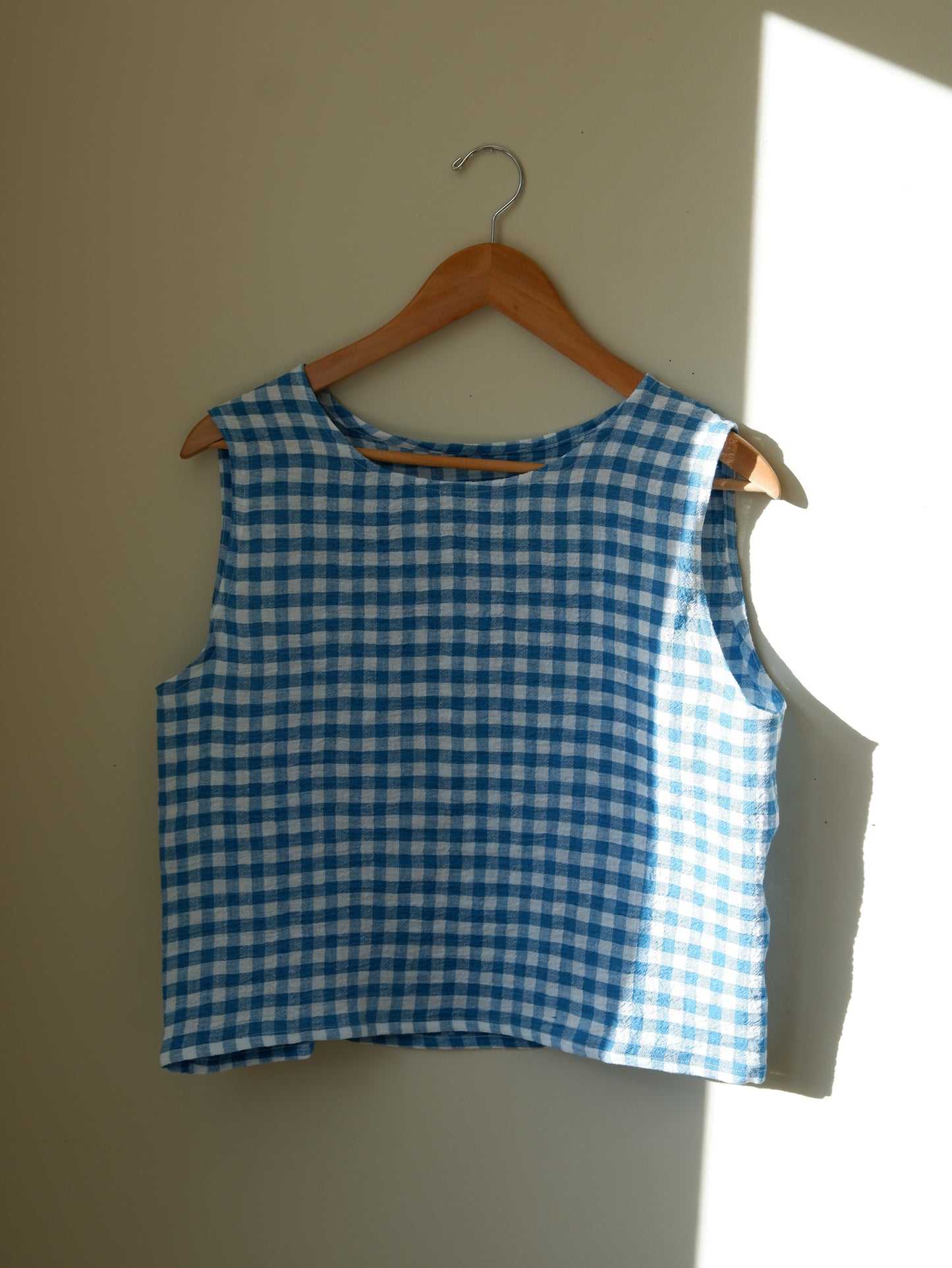 Linen Gingham Tank Top | XS