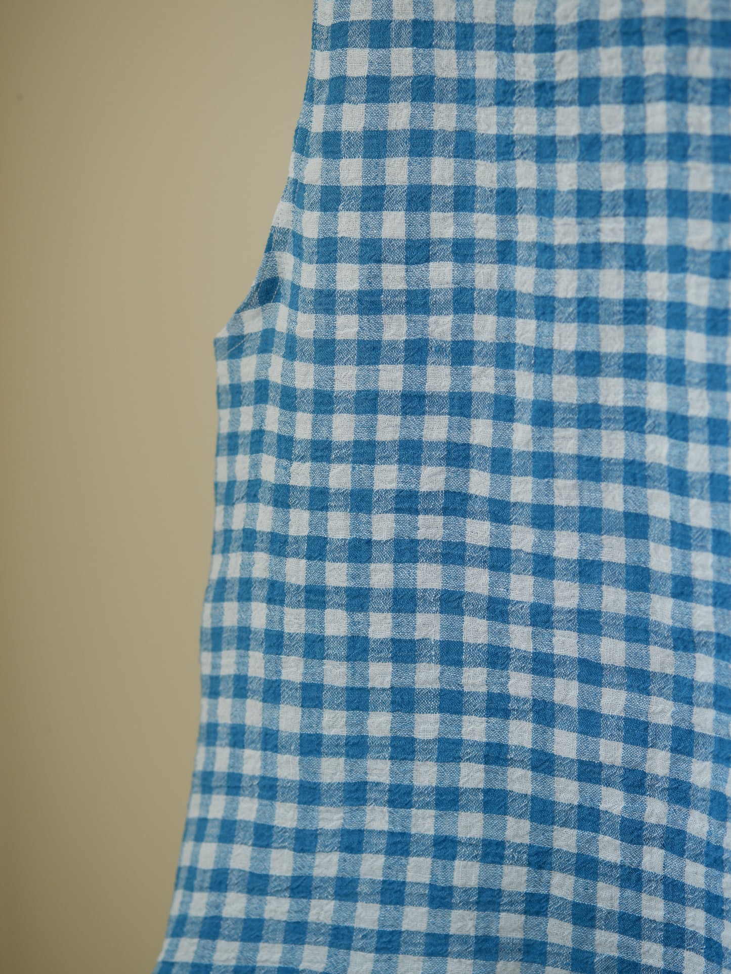 Linen Gingham Tank Top | XS