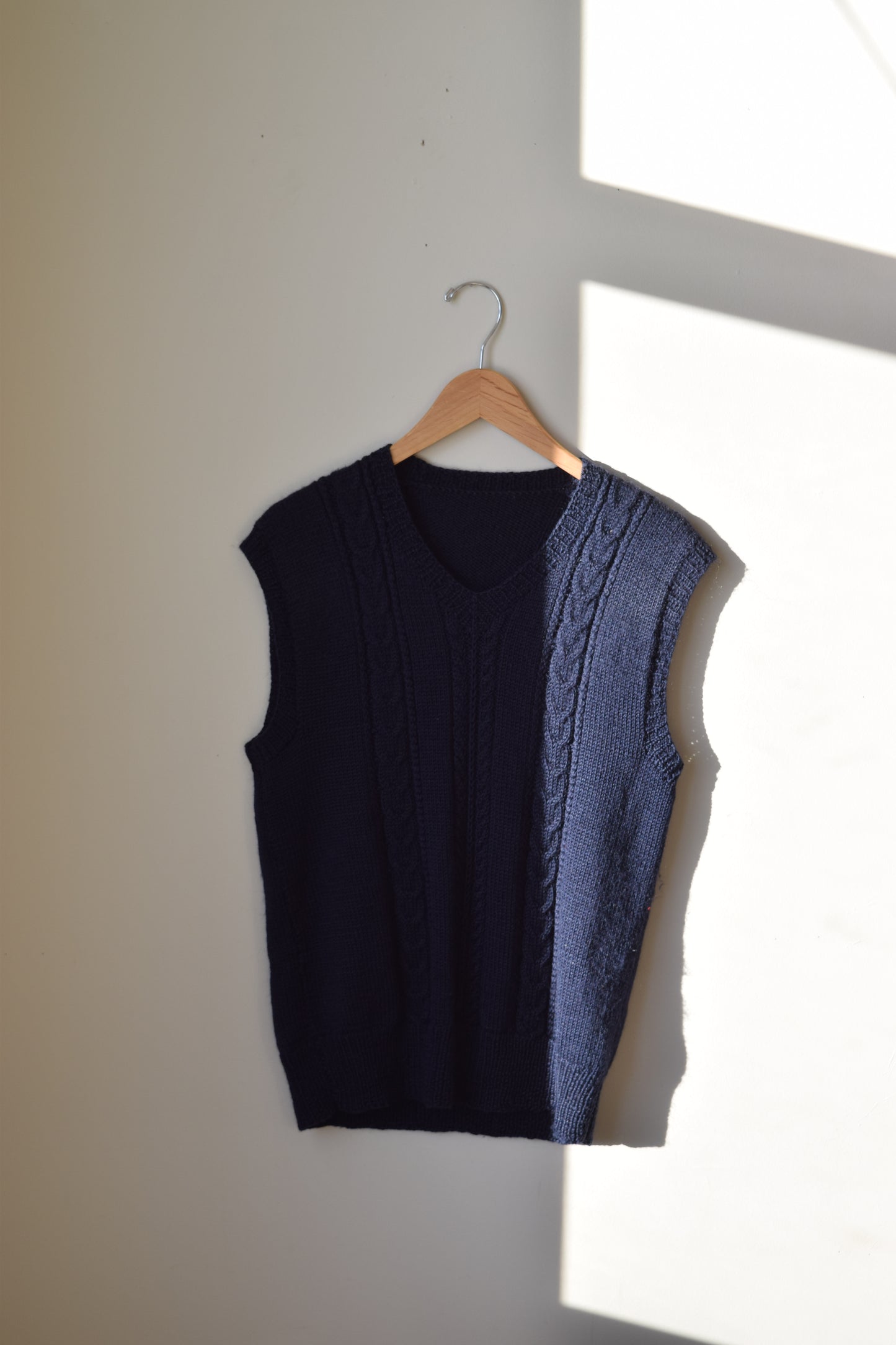 Navy Cableknit Sweater Vest