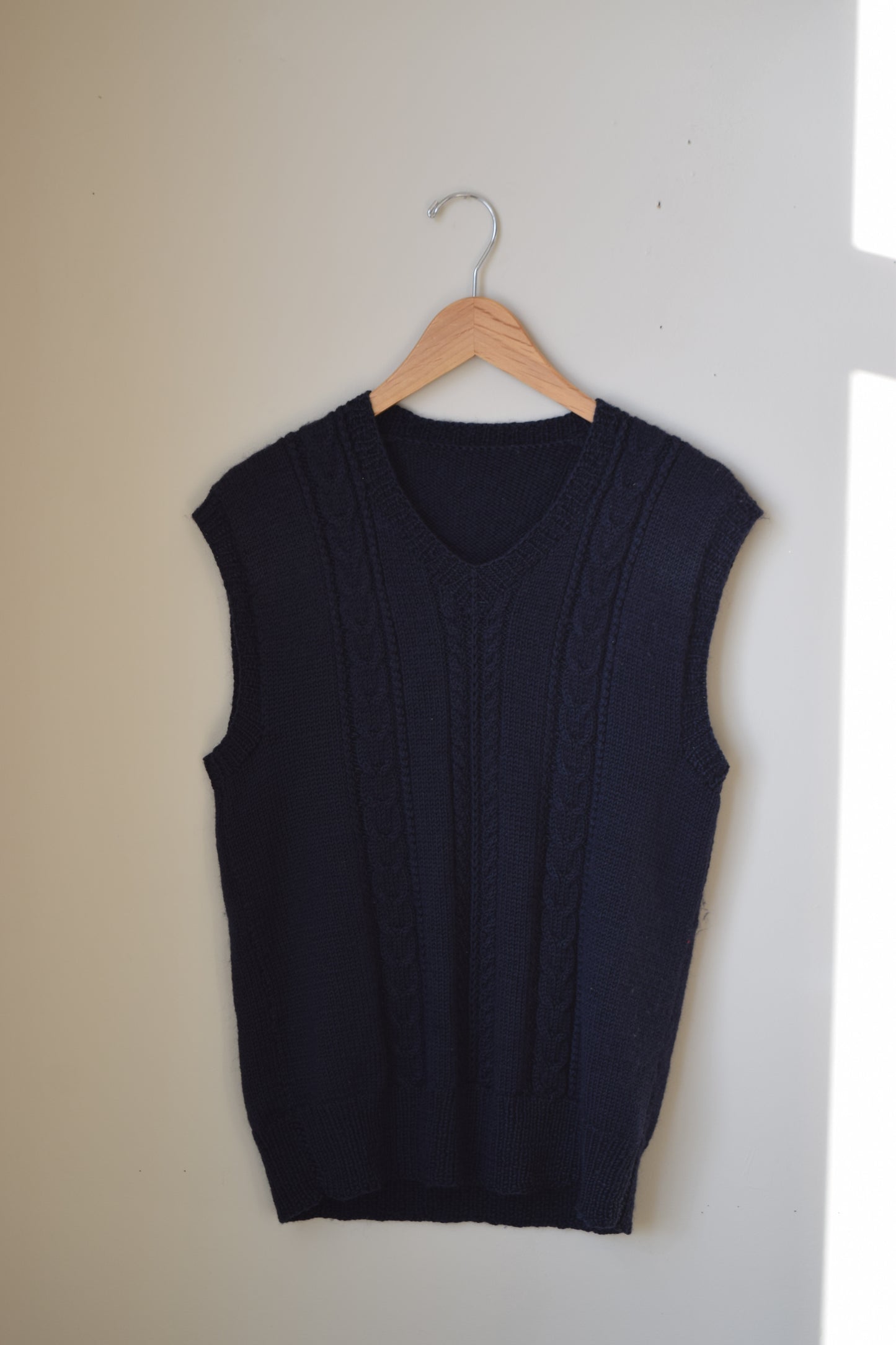 Navy Cableknit Sweater Vest