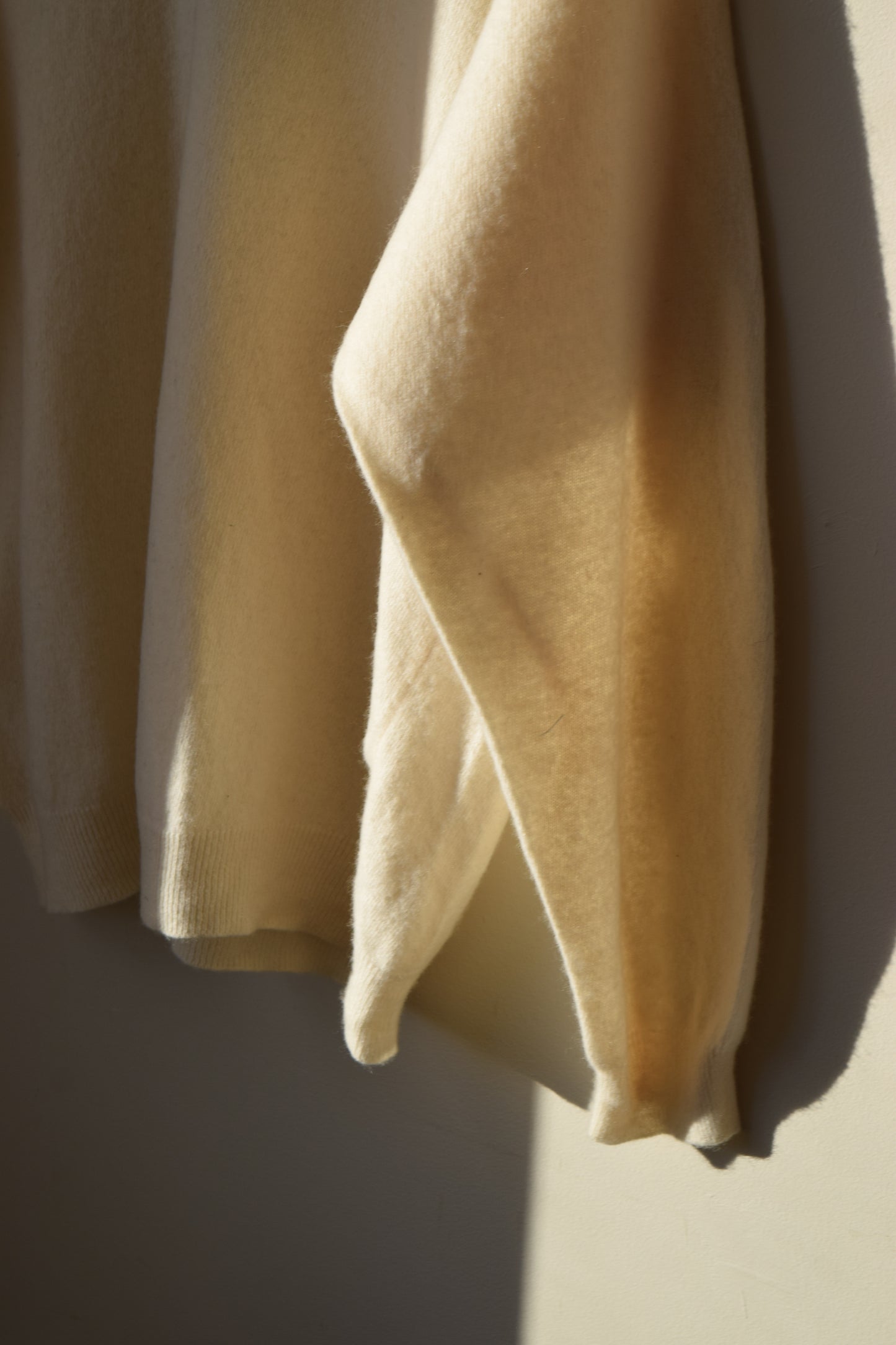 Cream Wool V-Neck Jumper