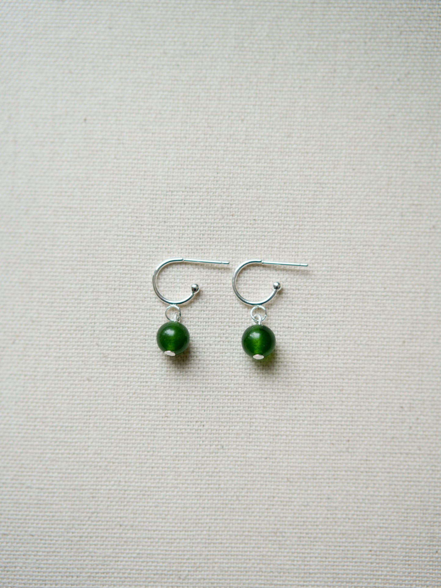 Jade Tiny Hoops