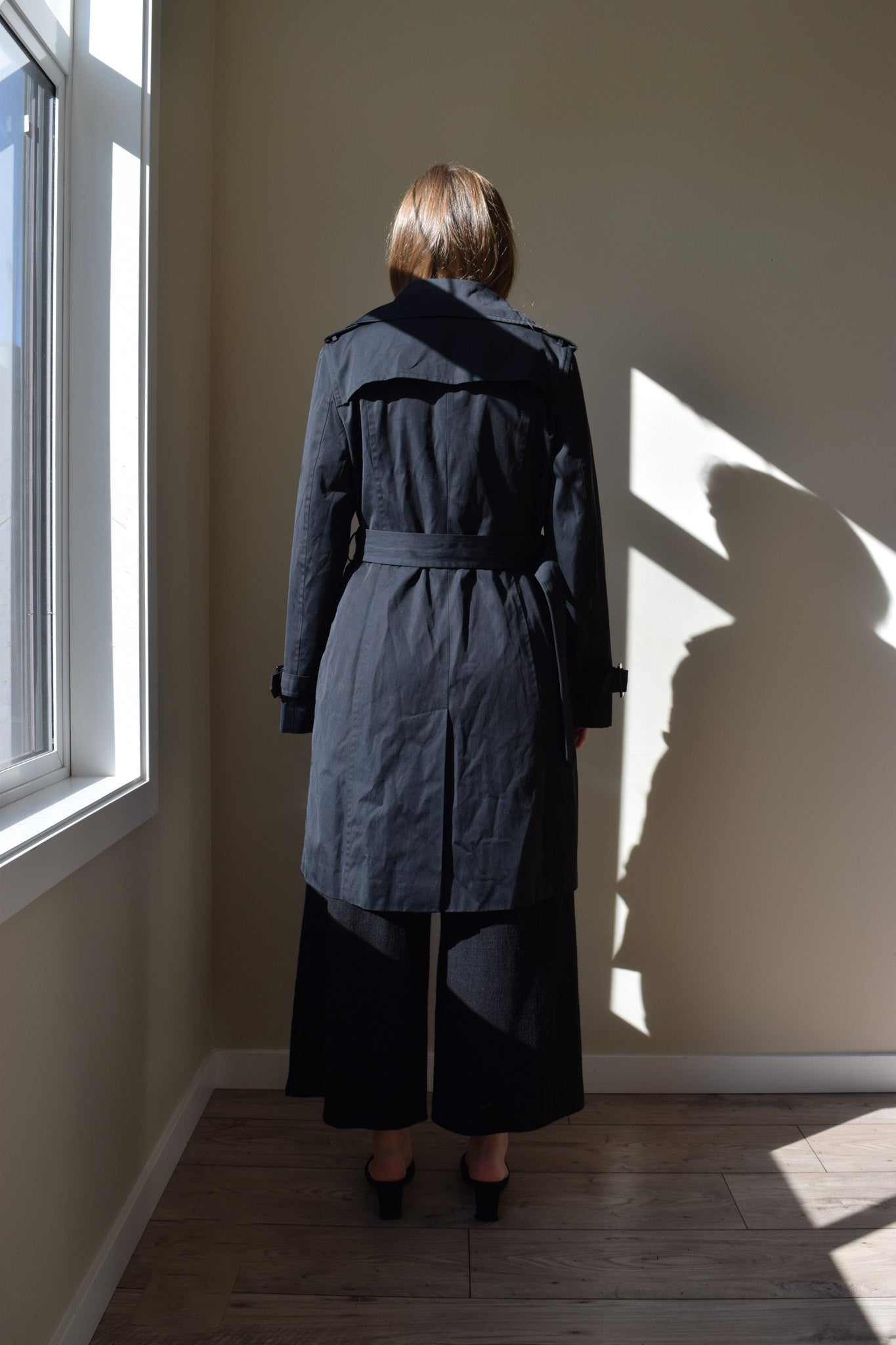 Black London Fog Rain Trench