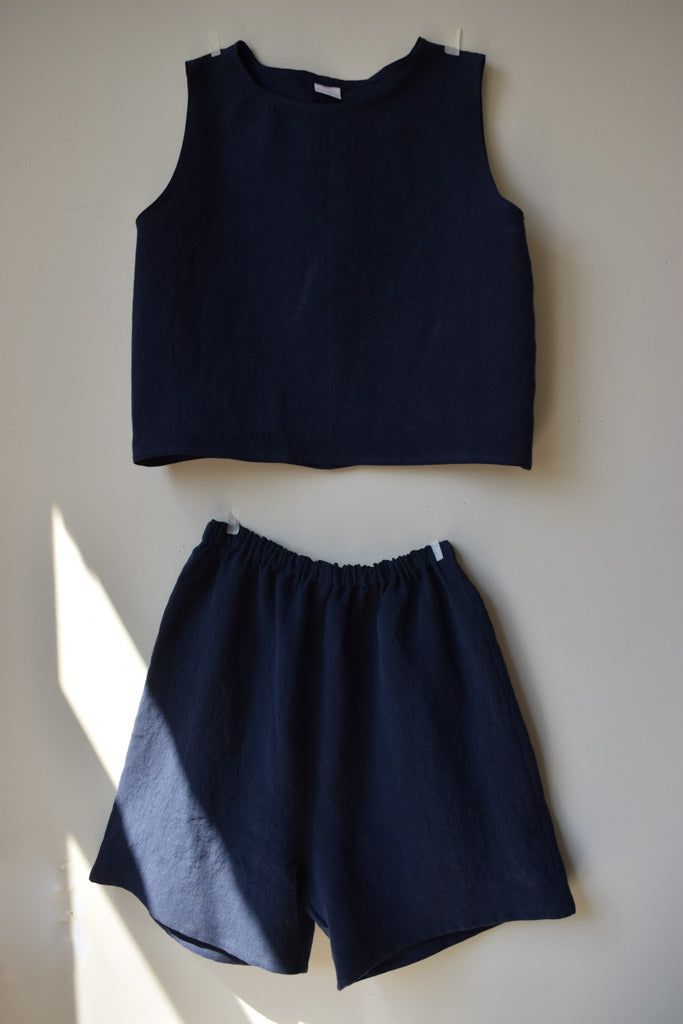 Navy Linen Set