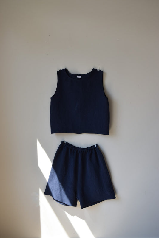 Navy Linen Set