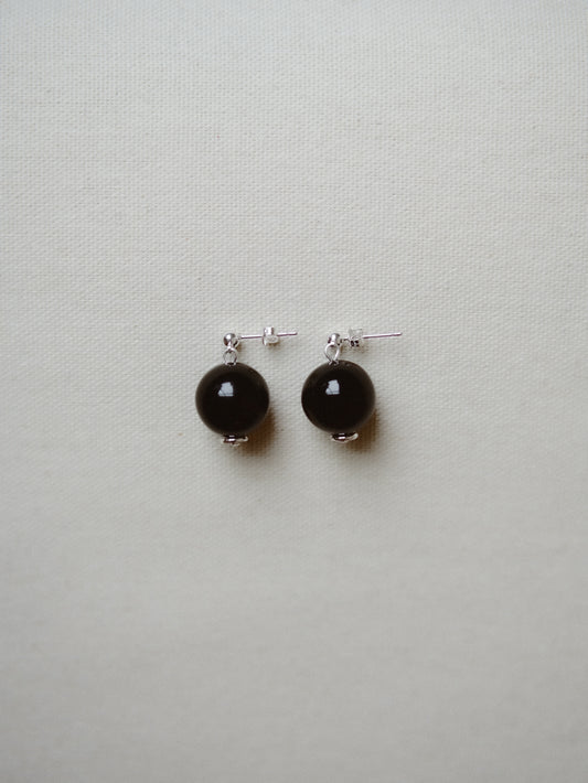 Onyx Orb Earrings