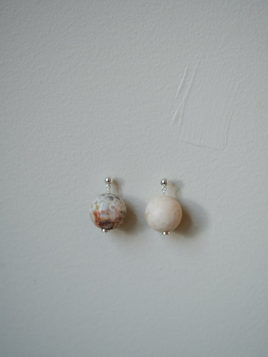 Agate & Jasper Orb Earrings