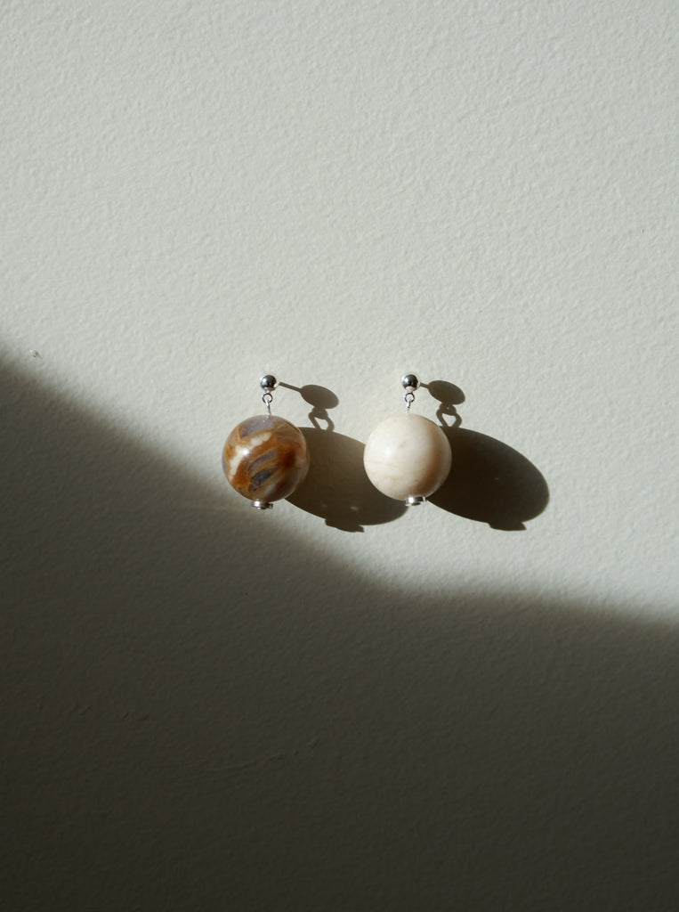 Agate & Jasper Orb Earrings