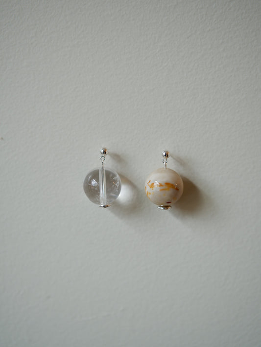 Agate & Quartz Orb Earrings