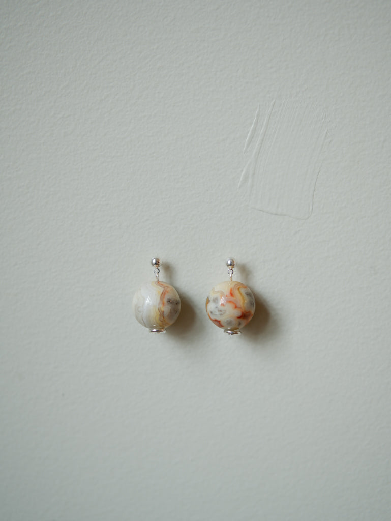 Lace Agate Orb earrings