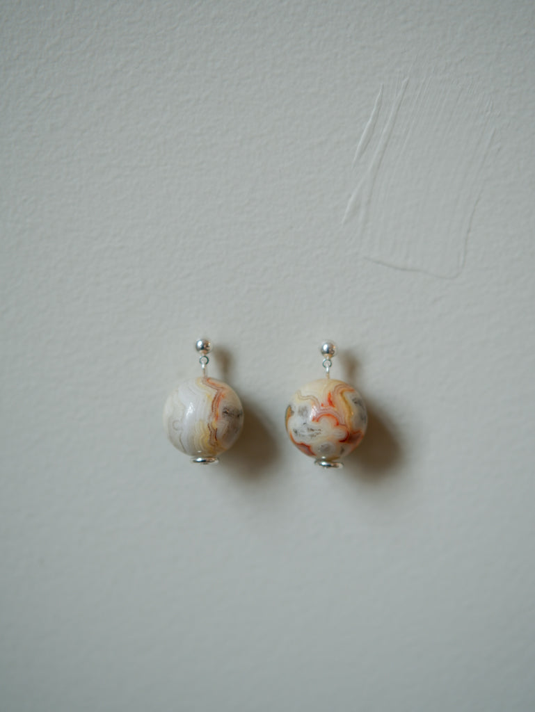 Lace Agate Orb earrings