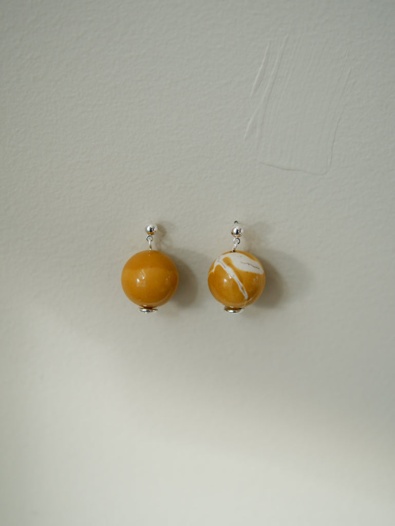 Mustard Orb Earrings