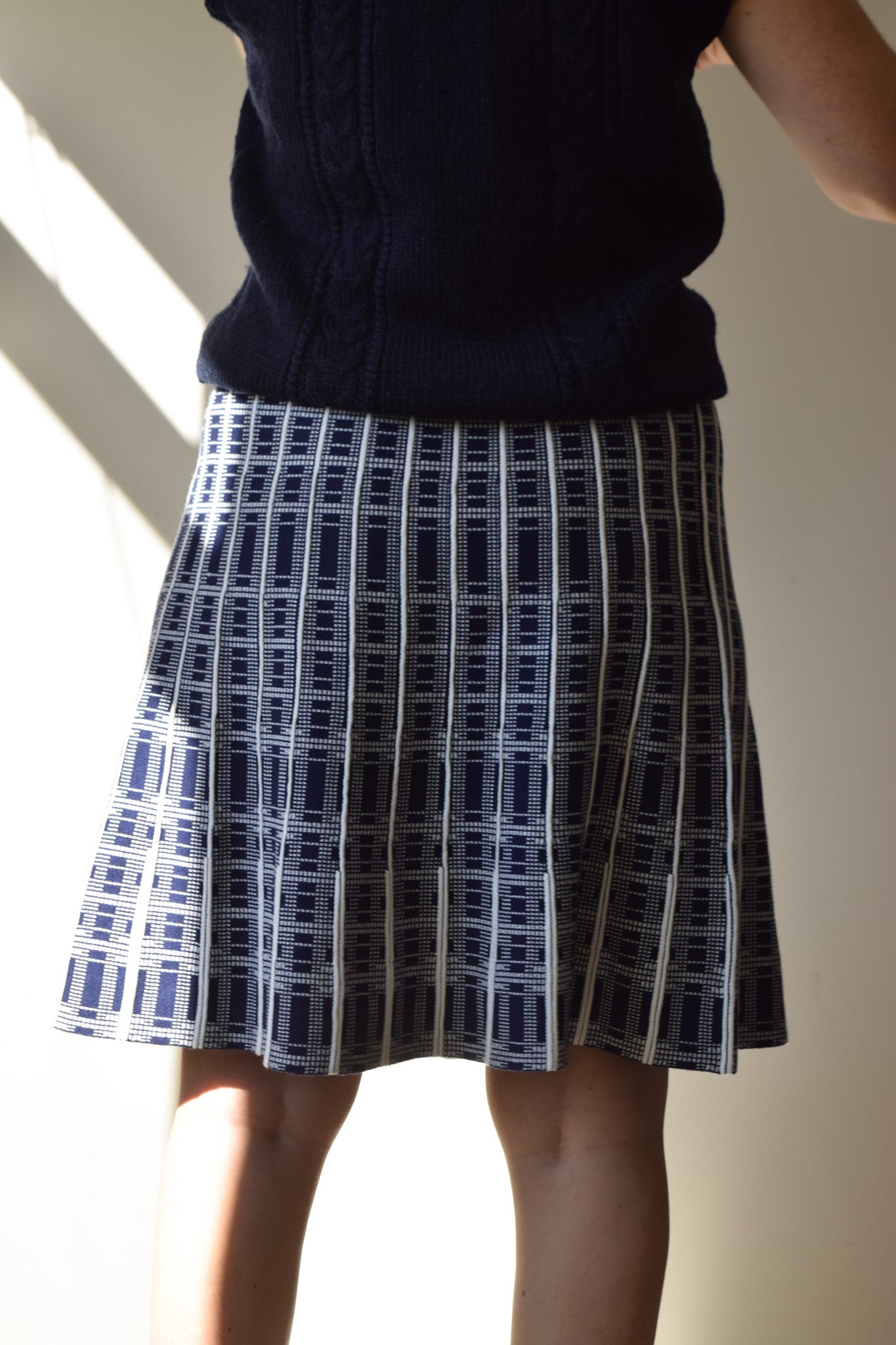 Knit Faux-Pleat Skirt