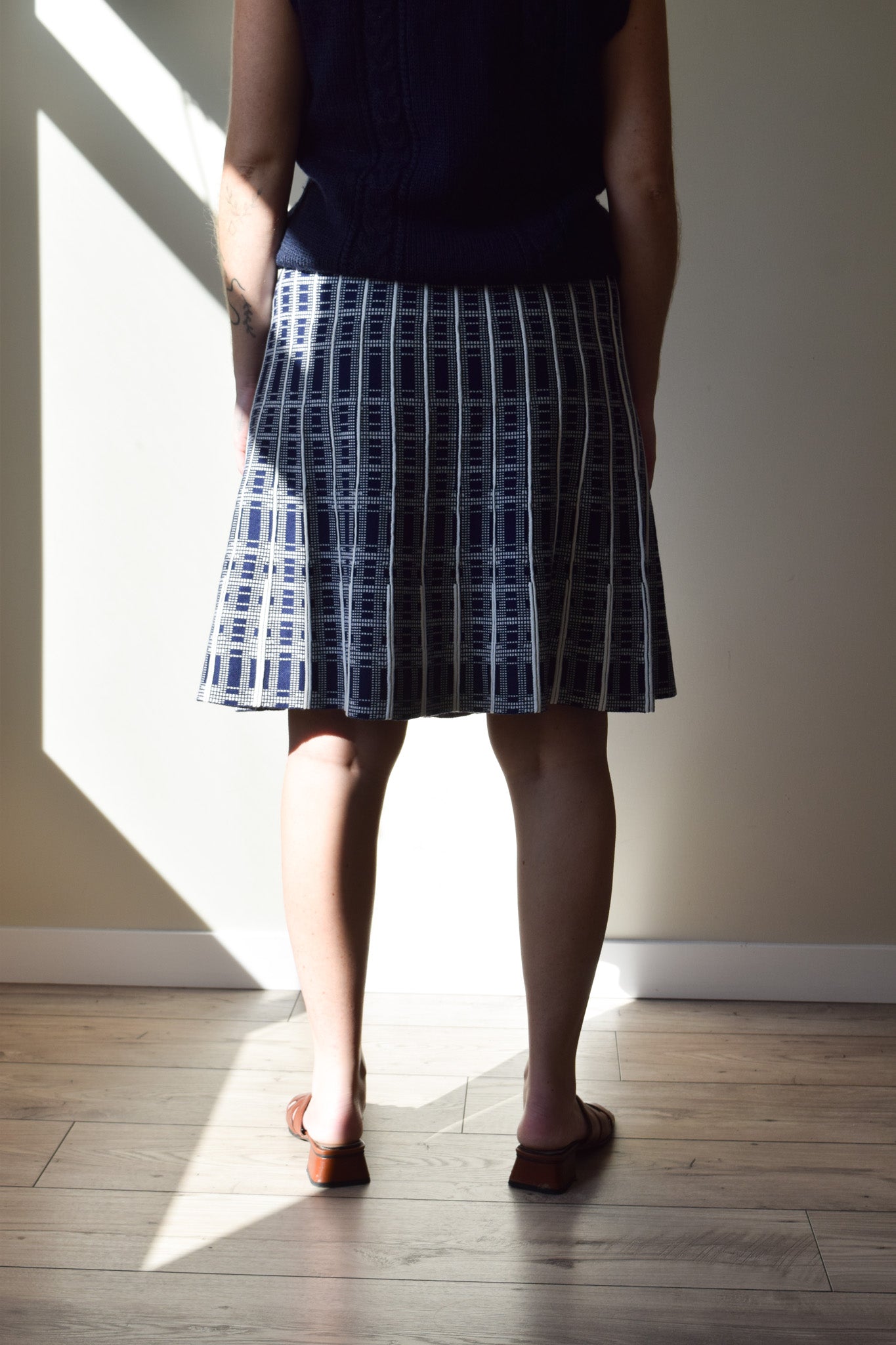 Knit Faux-Pleat Skirt