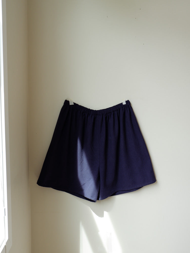 Navy Raw Silk Boxer Short