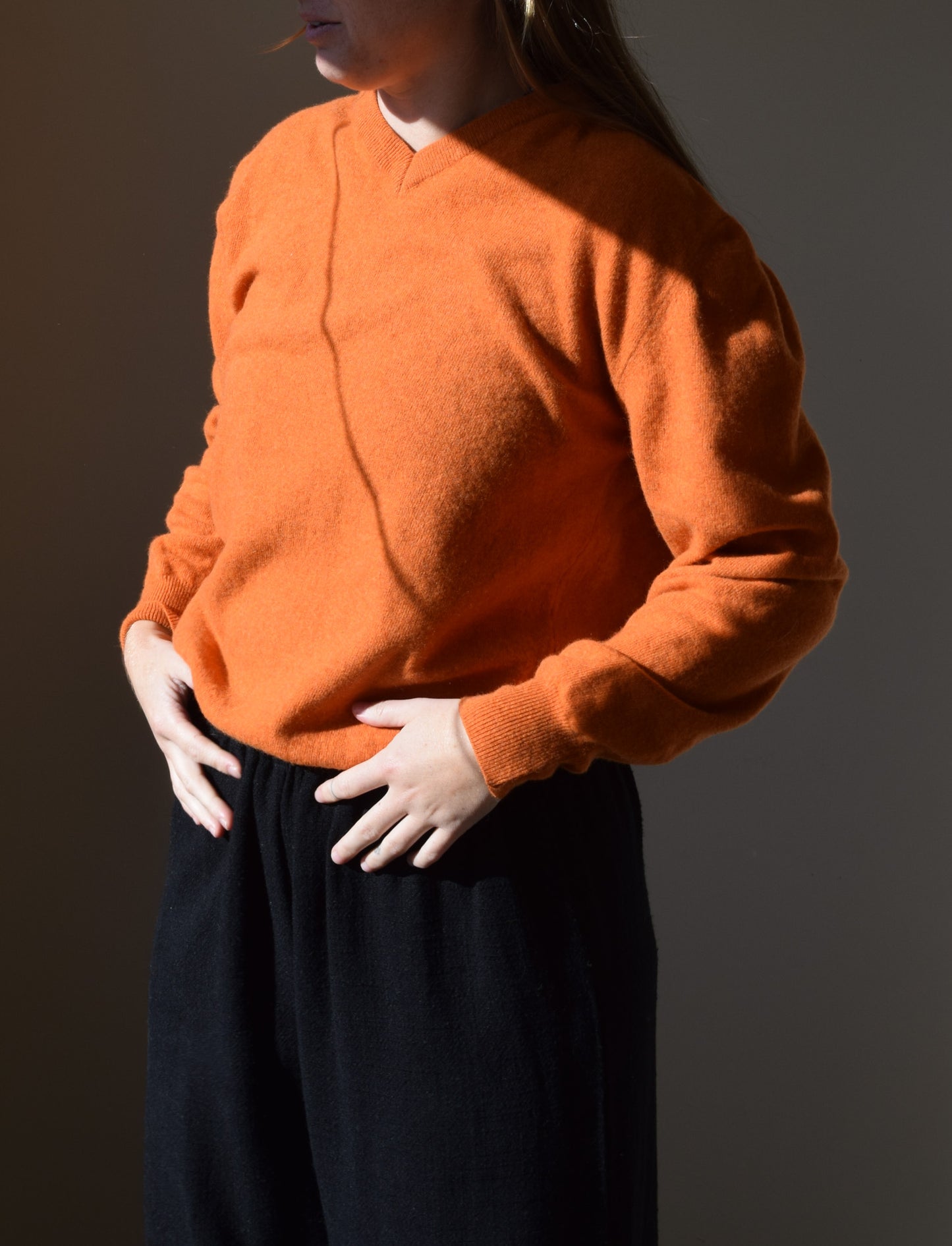 Pumpkin Wool V-neck