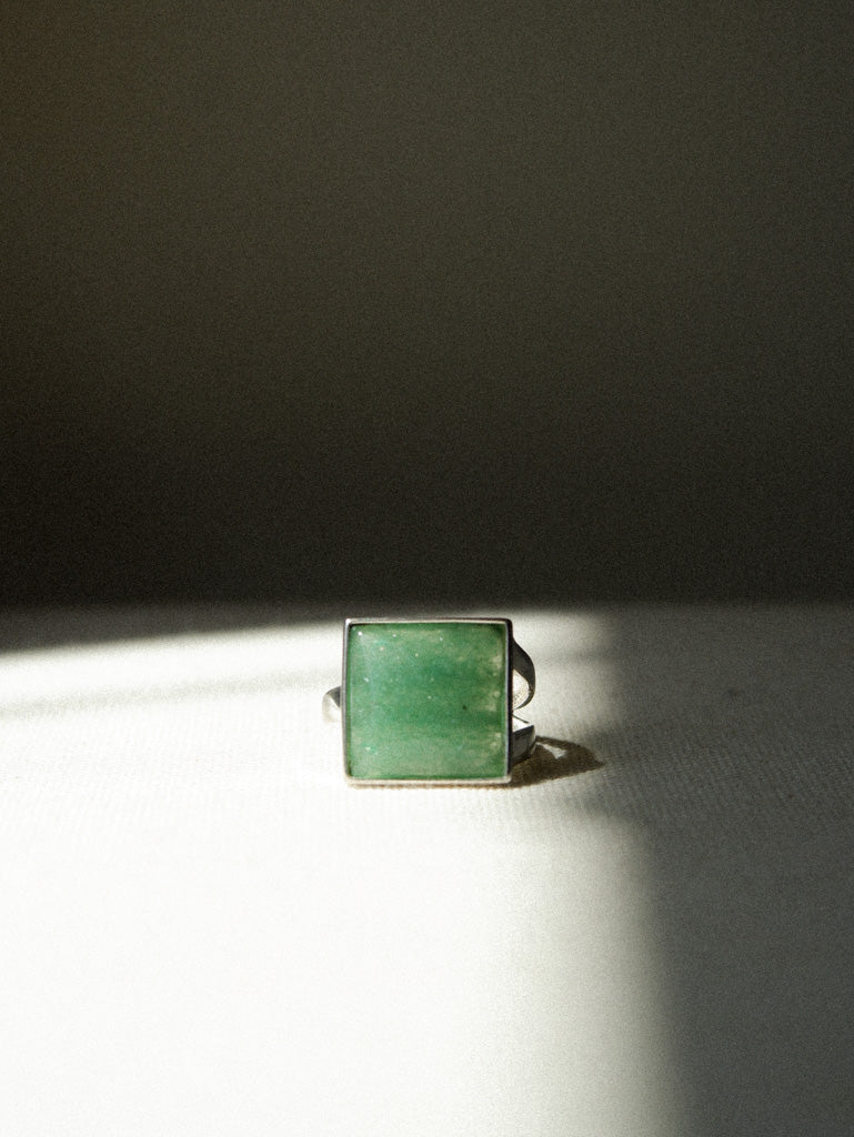 Green Aventurine Signet Ring