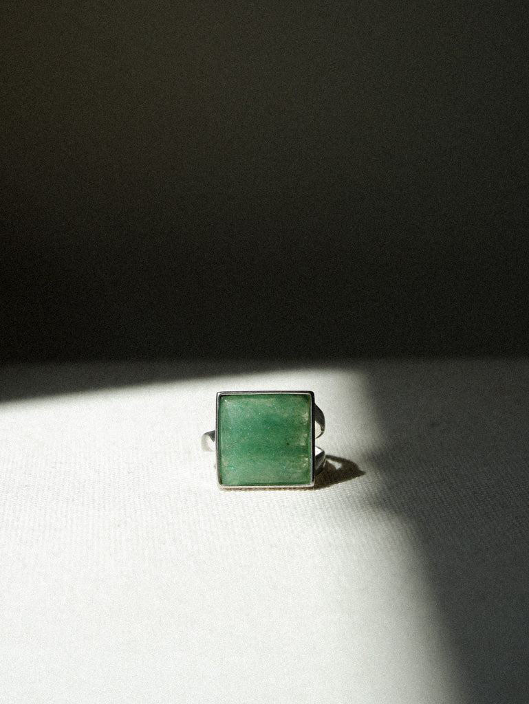 Green Aventurine Signet Ring