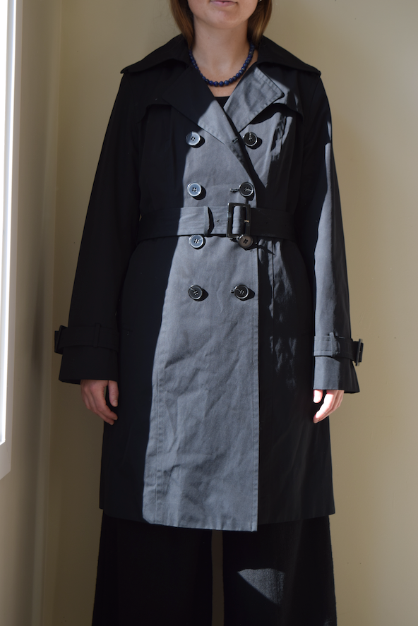 Black London Fog Rain Trench