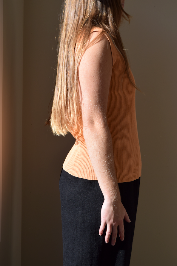 Apricot Silk Knit Turtleneck