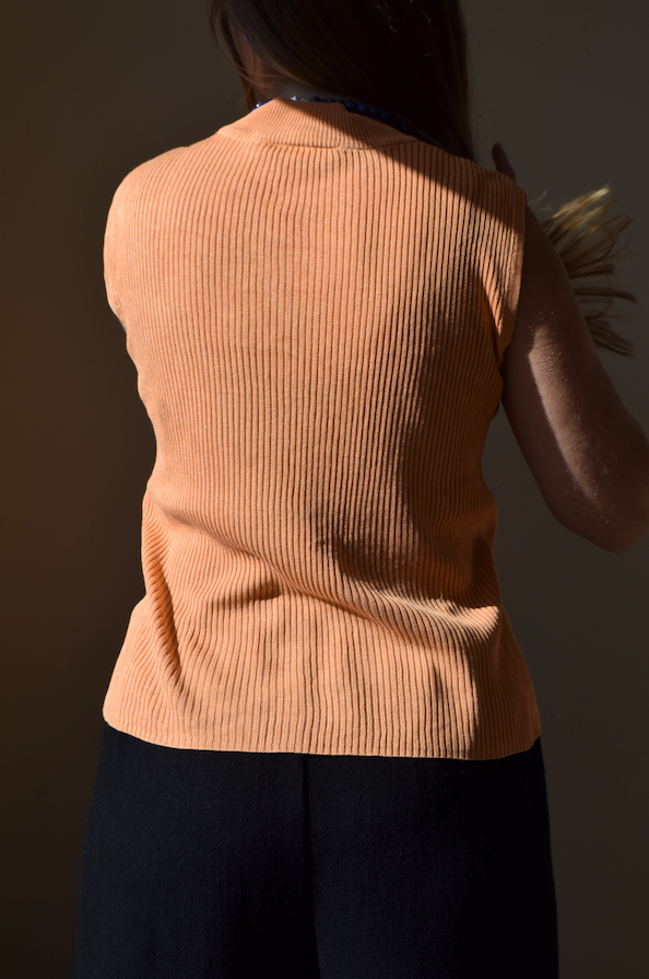 Apricot Silk Knit Turtleneck