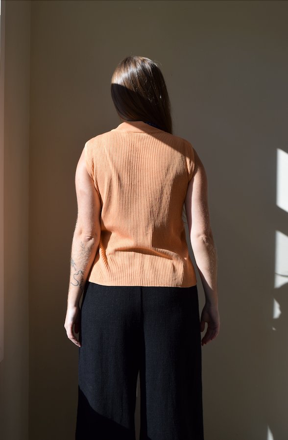 Apricot Silk Knit Turtleneck