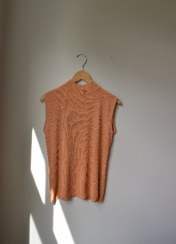 Apricot Silk Knit Turtleneck