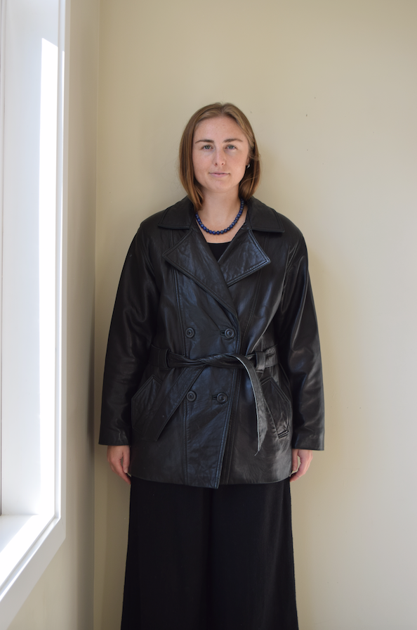 Black Leather Trench Coat