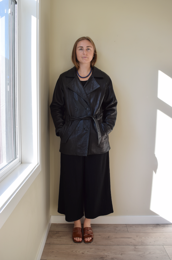 Black Leather Trench Coat