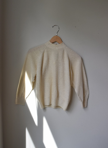 Cream Wool Raglan Sweater