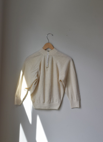 Cream Wool Raglan Sweater