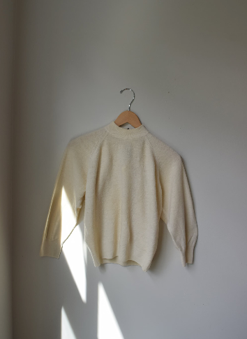 Cream Wool Raglan Sweater