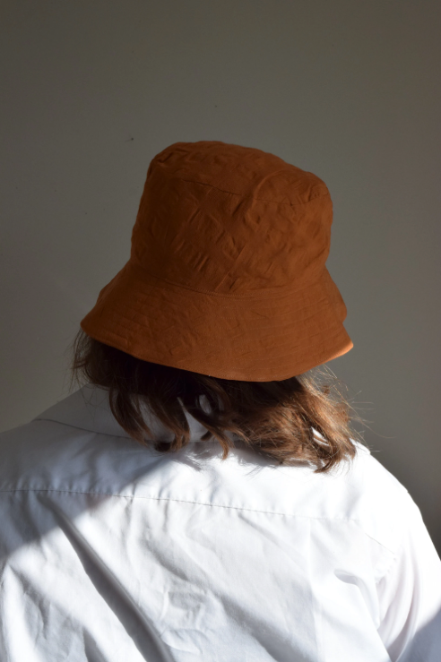 Pumpkin Gingham Bucket Hat