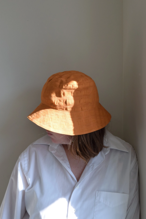 Pumpkin Gingham Bucket Hat