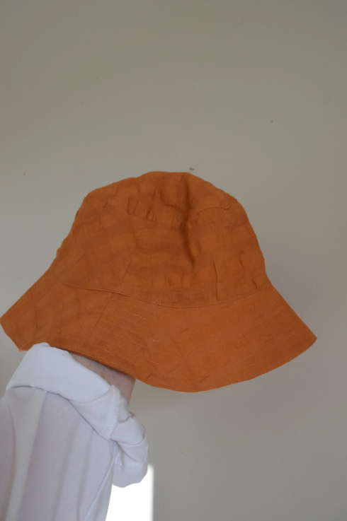 Pumpkin Gingham Bucket Hat