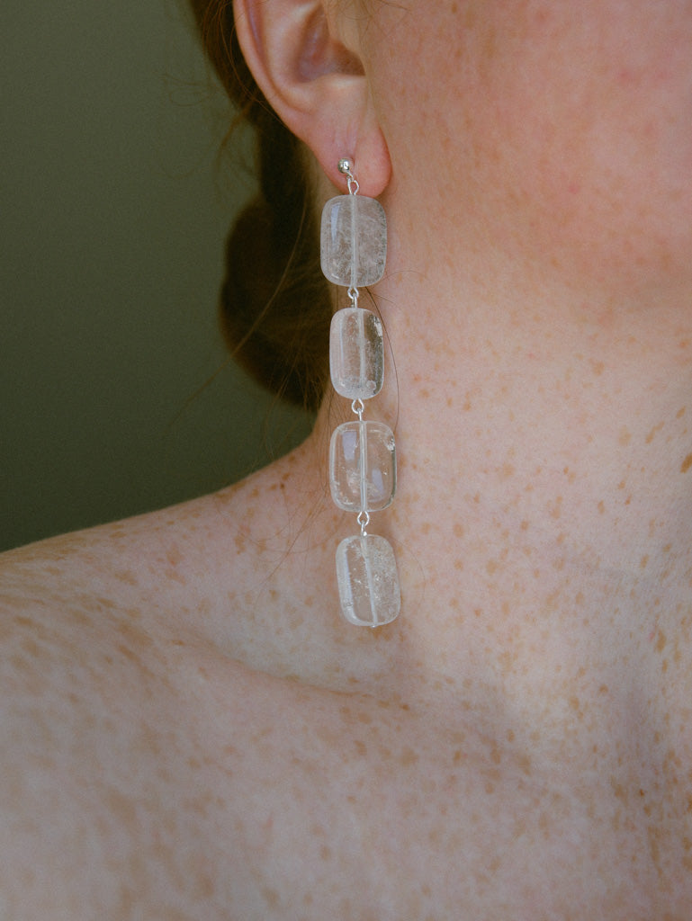 Chain Link Quartz Earrings