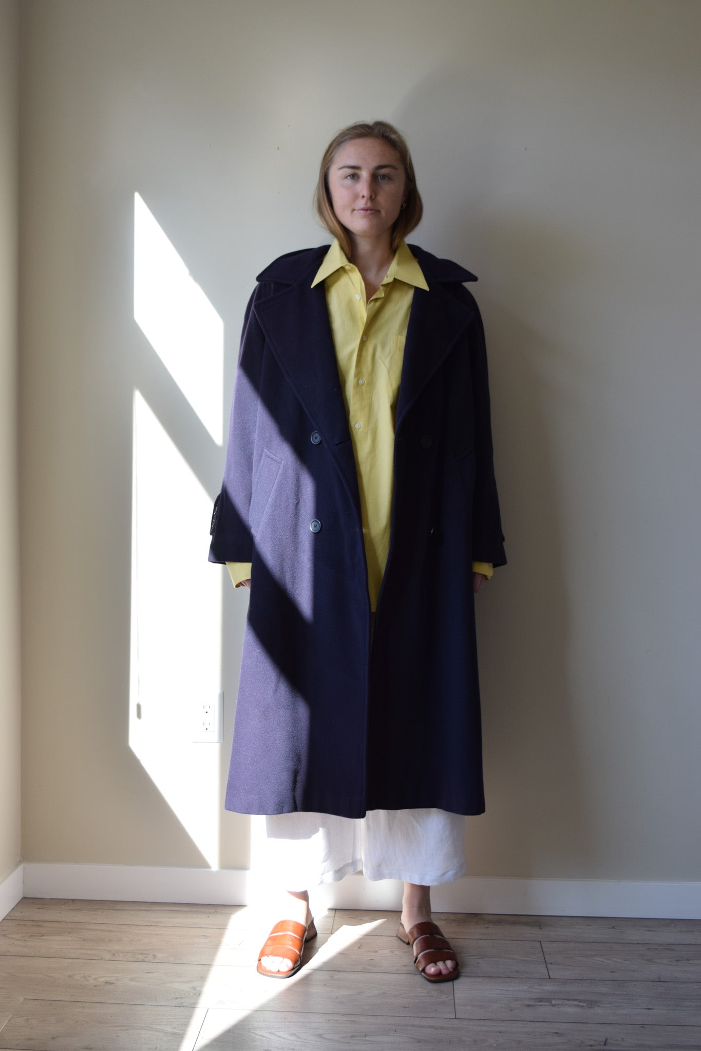 Navy Cashmere & Wool Coat