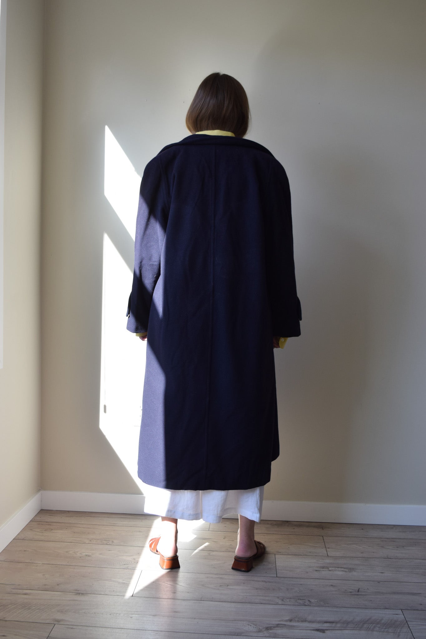 Navy Cashmere & Wool Coat