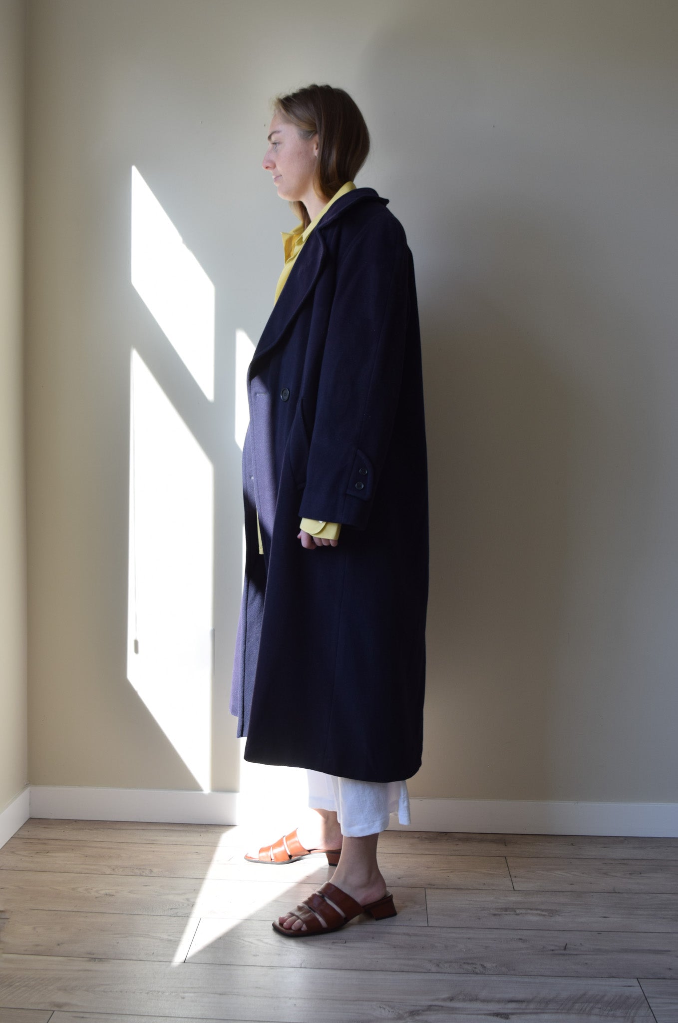 Navy Cashmere & Wool Coat