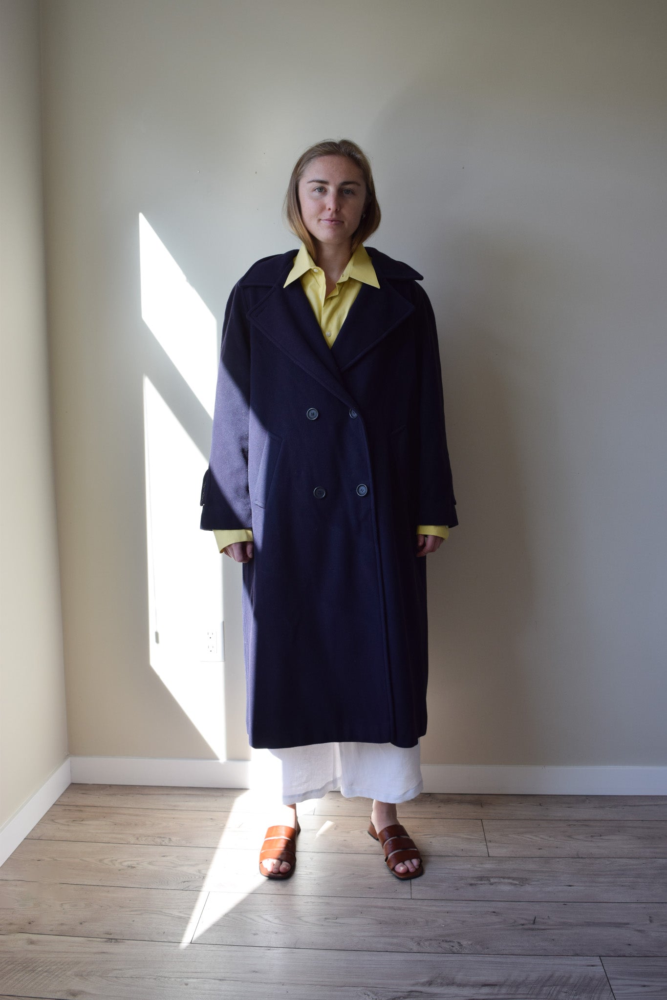 Navy Cashmere & Wool Coat